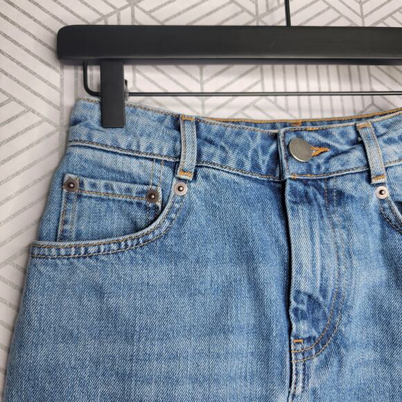ASOS High Waisted Blue Jean Pelmet Skirt Sz 0 - Picture 4 of 8